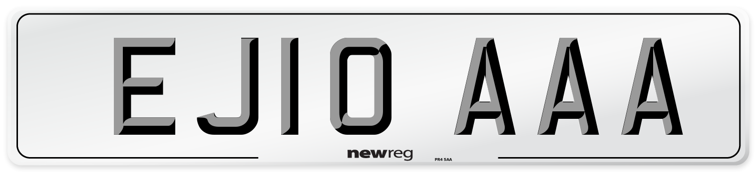 EJ10 AAA Number Plate from New Reg